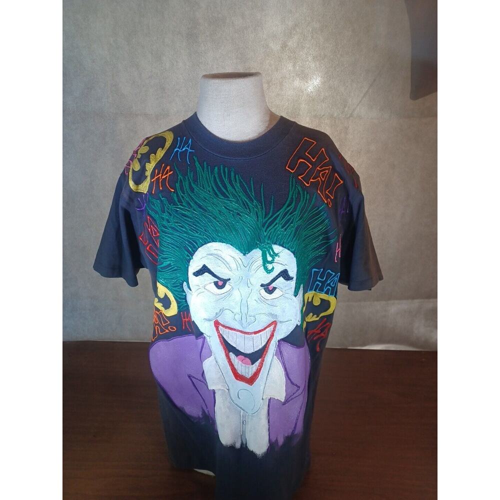 JOKER TEE SHIRT RARE VINTAGE SINGLE STICH MADE IN USA SIGNED BY ARTIST